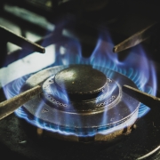 Gas burner on stove