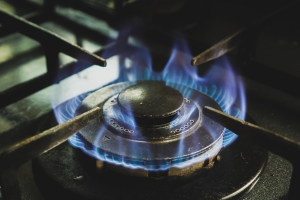 Gas burner on stove