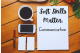 overhead view of desktop with coffee cup, phone, pad, pen and paper saying soft skills matter: communication